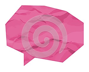 Abstract Crumpled Paper Speech Bubble
