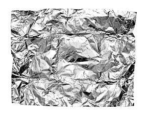 Abstract crumpled silver aluminum foil photo