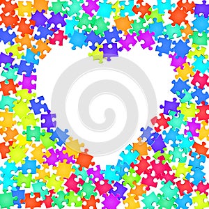 Abstract crux jigsaw puzzle rainbow colors pieces