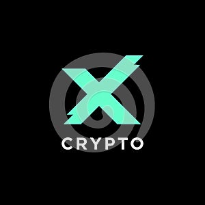 Abstract Cryptocurrency Logo on Dark Background