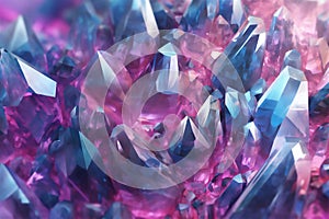 Abstract crystal background with realistic crystal-like shapes. Shiny crystals