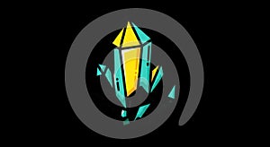 Abstract Crystal Formation on Black Background