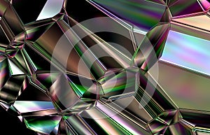 Abstract crystal glass metal 3d render graphic