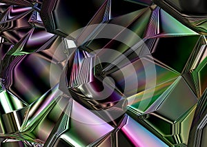 abstract crystal glass metal 3d render graphic