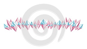 Abstract Crystal Shards Border, Geometric Dynamic Element, vector design Generative AI