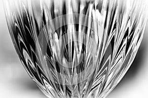 Abstract of Crystal Wine Glass in Black and White