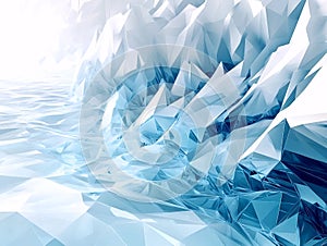 Abstract crystalline ice landscape background