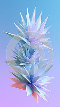 Abstract crystalline structure with sharp edges and gradients