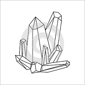 Abstract Crystals. Sketch. Vector illustration for your design.