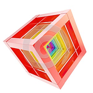 Abstract cube composition isolated on white background