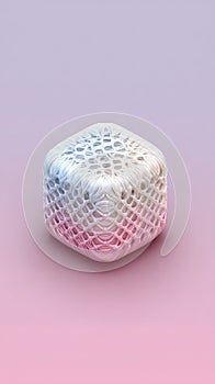Abstract Cube with Intricate Lattice Design and Gradient Background