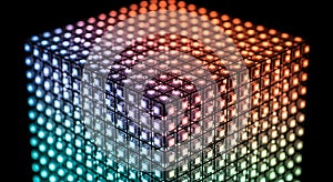 Abstract Cube of Light: Technology and Data Visualization