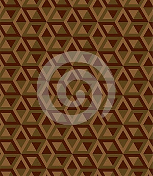 Abstract cube pattern in editable vector format. Seamless Cubes Pattern. Brown color. 3D vector background.