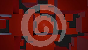 Abstract Cubes Background Random Motion, 3d Loopable Animation. Abstract color boxes background. Seamless Looping
