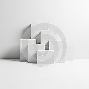 Abstract cubes composition isolated on white background