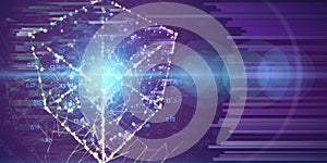 Abstract cubic algorithm futuristic concept. Big data. Quantum virtual cryptography. Business visualization of artificial