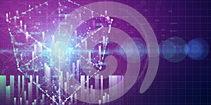 Abstract cubic algorithm futuristic concept. Quantum virtual cryptography. Business visualization of artificial intelligence.