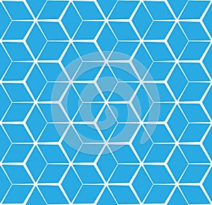 Abstract cubic blue background, seamless pattern