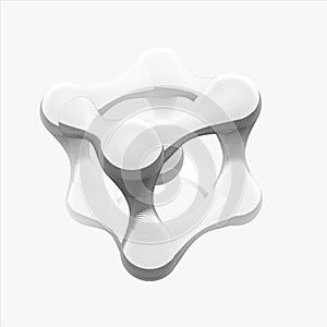 Abstract cubical shape 3d rendering