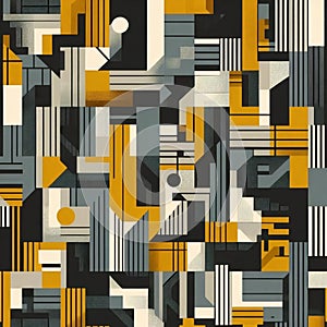 A abstract cubist fabric print, Ai generated image