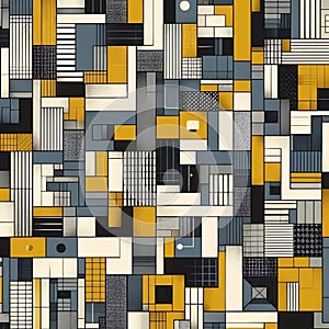 A abstract cubist fabric print, Ai generated image