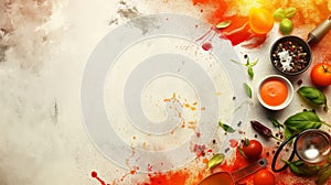 Abstract culinary ingredients a flavorful background for restaurant business themes