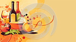 Abstract culinary ingredients a tasteful background for restaurant business themes