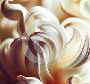 Abstract curling white petals