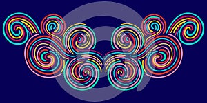 Colorful abstract curly element for design, swirl, curl. Divider, frame