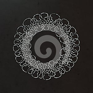 Abstract curly white lines ornament 3d rendering