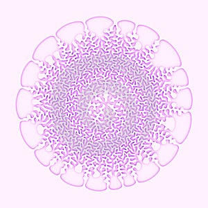 Abstract curly white pattern 3d rendering