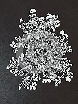 Abstract curly white pattern 3d rendering