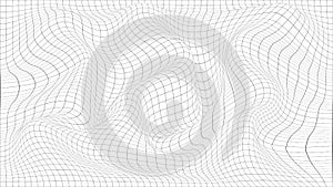 Abstract curve black grid. Wireframe landscape. Vector architecture illustration