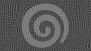 Abstract curve black grid. Wireframe landscape. Vector architecture illustration