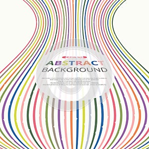 Abstract of curve colorful in perspective stripe lines pattern b