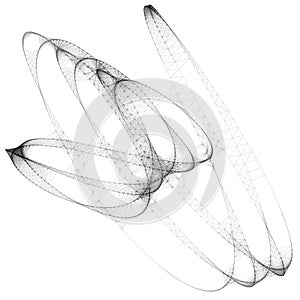 Abstract curve geometric line art sketch illustration