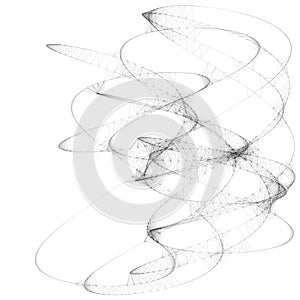 Abstract curve geometric line art sketch illustration