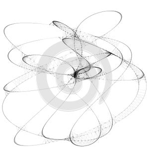 Abstract curve geometric line art sketch illustration