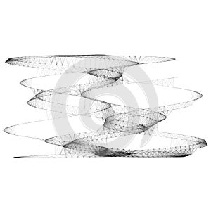 Abstract curve geometric line art sketch illustration