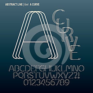 Abstract Curve Line Alphabet and Digit Vector