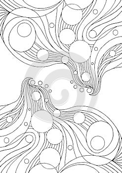 Abstract curve line background, nature natural sketch hand drawn vector