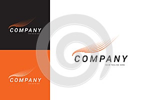 abstract curve striped logo template brand identity element for business corporate design vector