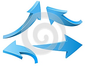 Abstract Curved Blue Arrows