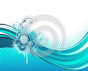 Abstract curved lines background. Template