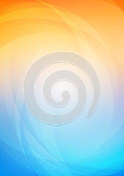 Abstract curved with orange blue background photo