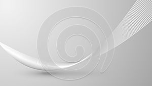 Abstract Curved Shapes. White Circular Background. Abstract Curved Shapes. 3d Rendering