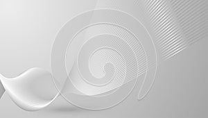 Abstract Curved Shapes. White Circular Background. Abstract Curved Shapes. 3d Rendering