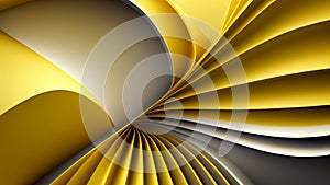 Abstract curved sheets of paper in yellow and white colors