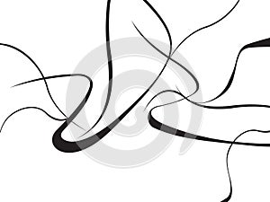 Abstract curved waves background black and white