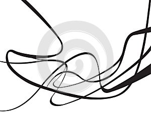 Abstract curved waves background black and white